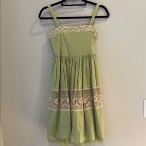 Charming Green Lace Kids Dress